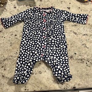 Carters | Navy Hearts Footie Onesie 3 Months Valentine’s Day
